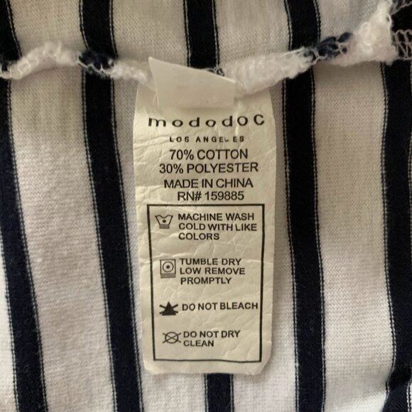 Mod O Doc Mododoc Los Angeles Womens Striped Tee Shirt Top V-Neck Nautical XS - Picture 4 of 4